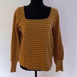 Madewell Mustard Yellow Square-neck Top - M